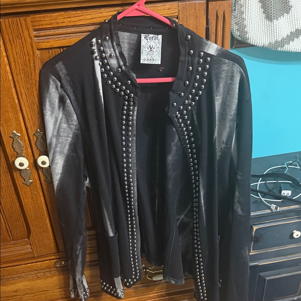 Vocal Black Studded Blazer